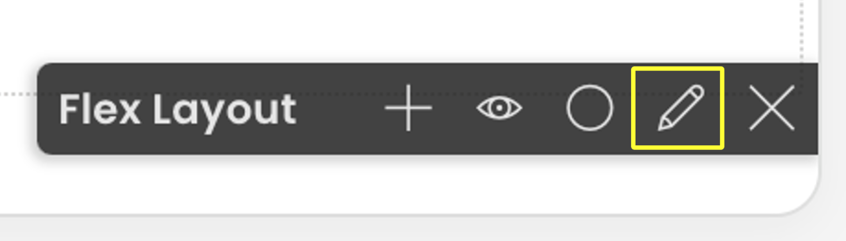 Flex layout edit button